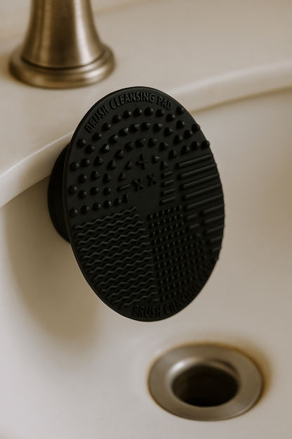 black cleansing pad sink mounted